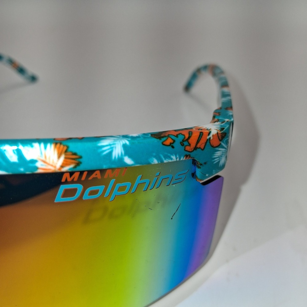 Miami Dolphins Sunglasses Cycling Shield Rainbow Lens Tropical